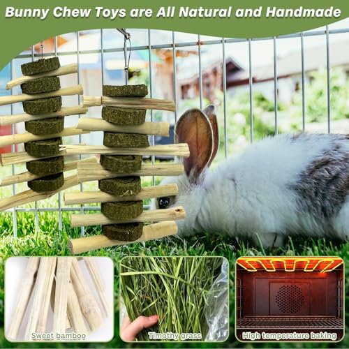kathson Rabbit Treats Bunny Chew Toys for Teeth Grinding, Organic Bamboo Sticks Natural Guinea Pig Enrichment Toys for Small Animals Hamster Chinchilla 4 Pack - size: 4PCS