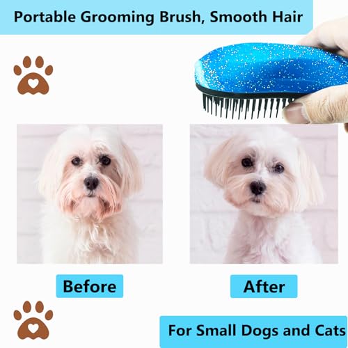 Puppy Brush, Soft Dog Brush for Grooming, Puppy Hair Remover Brush Comb, Grooming Tool for Poodles,Teddy, Yorkies, Maltese, Shih Tzu, Chihuahua, Starsky Blue - color: Starsky blue