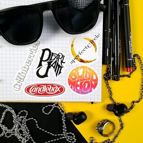 100Pcs Grunge Stickers, 90's Grunge Music, Rock Stickers, Rock Band Decals, Music Gifts for Men and Women - color: Grunge Stickers