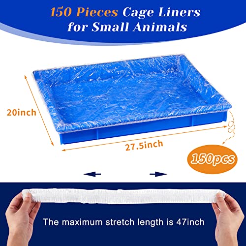 Tondiamo 150 Pcs Cage Liners for Small Animals Disposable Hamster Tray Clear Box Leak Proof Guinea Pig Cage Liner Bag Litter Toilet Film for Rabbit Bunny Hamster Hedgehog (Medium) - size: Medium