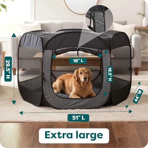 FurHaven Portable Pet Playpen for Dogs & Cats,Extra Large Indoor Kitten Playpen -Mesh Sides,Foldable Dog-Playpen for Small Dogs,Pop Up Travel Dog Pen,X-Large,Pet Crate with Mesh Sides,Gray,(Pack of 2) - color: Gray, size: Extra Large (Pack of 2)