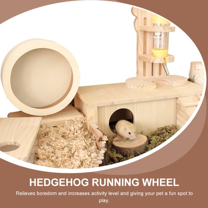 KESYOO Silent Wooden Exercise Wheel Toy for Hamster Hedgehog and Small Pets 12-inch Size for PET Play and Exercise Accessories
