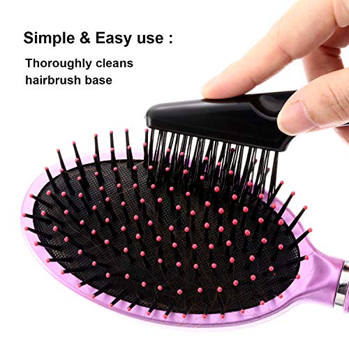 Yaomiao Hair Brush Cleaner Tool 2 Pack - 2-in-1 Dual Edge Hairbrush Cleaning Tool for Removing Hair, Dust & Lint from Brushes and Combs - Brush Cleaner for Home & Salon Use - color: Black
