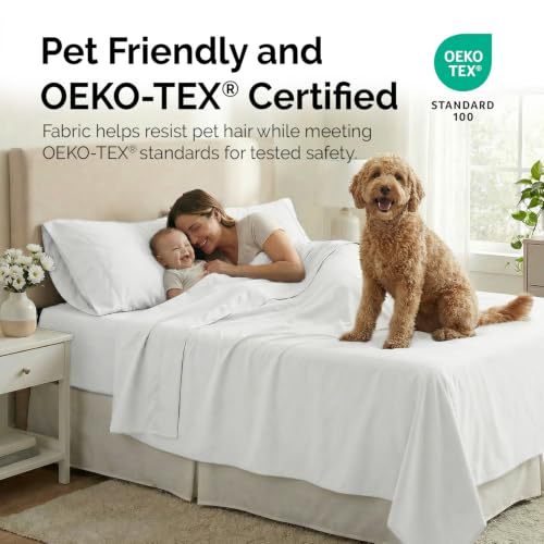 Southshore Fine Living, Inc. 21 Inch Extra Deep Pocket King Sheet Set, 6 Piece King Sheets Deep Pocket, Double Brushed Microfiber Pet Hair Resistant Bedding Wrinkle Resistant Oeko-TEX, White Sheets - color: 01 - White, size: King