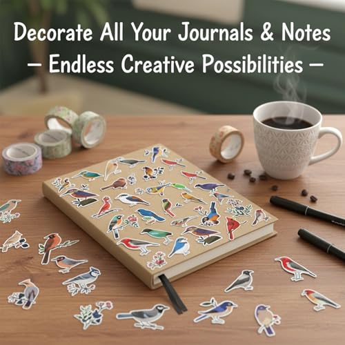 47pcs Bird Stickers for Bird Lovers - DIY Crafts and Stationery Decoration, Vivid UV Crystal Bird Decals for Scrapbook, Phone Case, Notebook and Daily Items - style: Bird Stickers