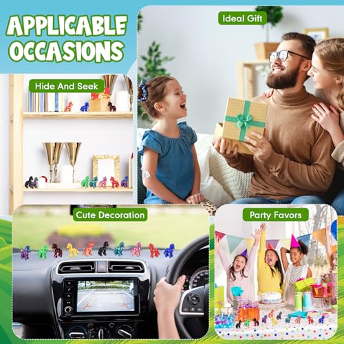 Honoson 12 Pcs 3D Printed Animals 5-7cm, Horse | Articulated Fidget Animals, Flexible 3D Printed Figures for Stress Relief, Cute Mini Joints for Party Favors and Display - size: 5-7cm, style: Horse