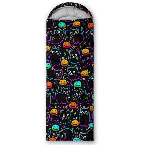 HOSIMA Dear Hunting Pattern Cold Weather Sleeping Bags for Kids Adults. | Black Light Weight Waterproof Sleeping Bags for Outdoors Hiking - color: Black-a