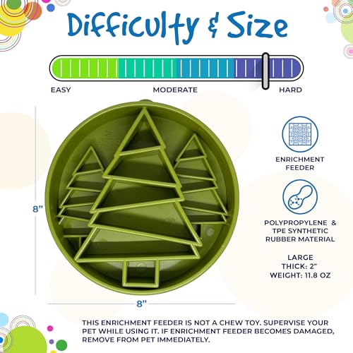 SodaPup Pine Tree Enrichment Bowl – Durable Slow Feeder Bowl Made in USA from Non-Toxic, Pet-Safe, Food Safe Material for Mental Stimulation, Slowing Down Eating, Healthy Digestion, & More - color: Green Trees eBowl