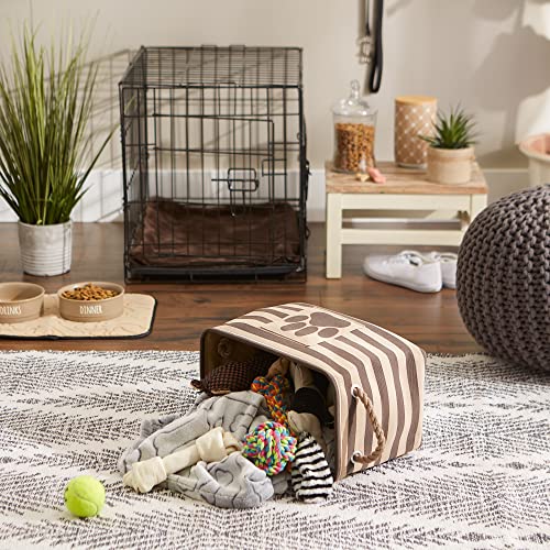 Bone Dry Pet Storage Collection Striped Paw Patch Bin, Small Rectangle, Brown - color: Brown, size: Small Rectangle