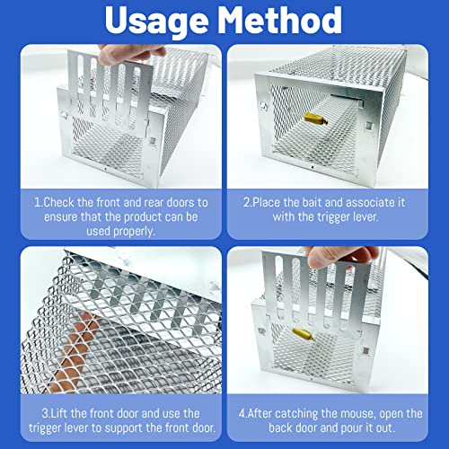 Humane Rat Trap, Automatic Cycle Mouse Trap, No Kill Live Mouse Catch, Mice Trap Cage for Indoor and Outdoor Small Animal - Mouse Voles Hamsters Live Cage Catch and Release (Rat Trap B) - style: Rat Trap B