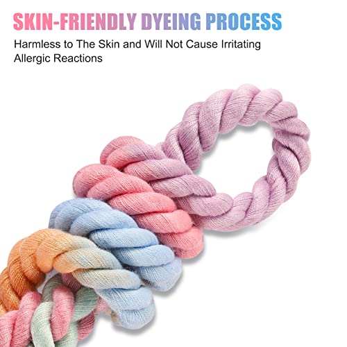 5 FT Handmade Rope Dog Leash for Small Medium and Large Dogs | Soft and Comfortable Grip, New Golden Heavy Duty Metal Clasp, Colorful Macaron - color: Colorful Macaron, size: 5FT x 1/2in (Pack of 1)