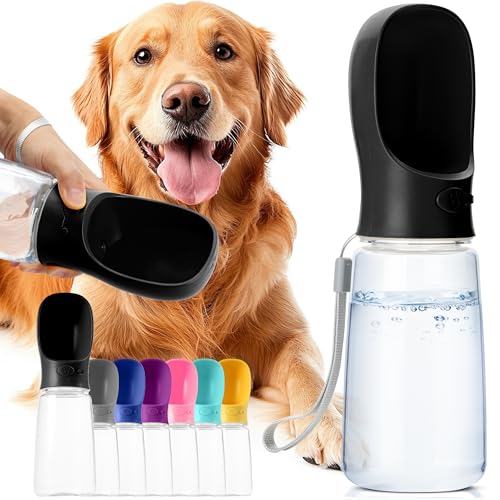 Mr. Pen- Portable Dog Water Bottle, 19 oz, Large | Leak Proof Puppy Water Dispenser with Drinking Feeder for Pets, Outdoor Walking, Hiking, Travel, Not Dishwasher Safe - color: Black