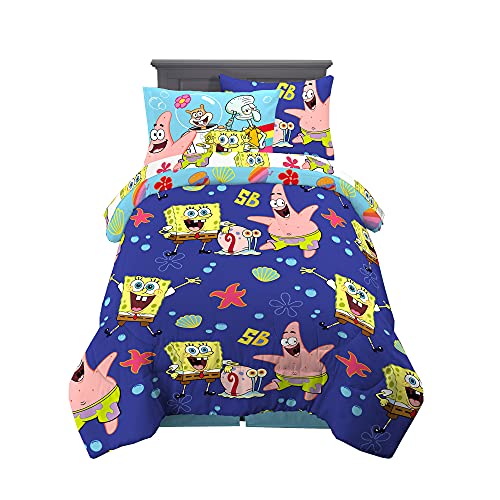 Franco Kids Bedding Super Soft Comforter and Sheet Set with Sham, 5 Piece Twin Size, Spongebob Squarepants - color: Spongebob Squarepants, size: 5 Piece Twin Size