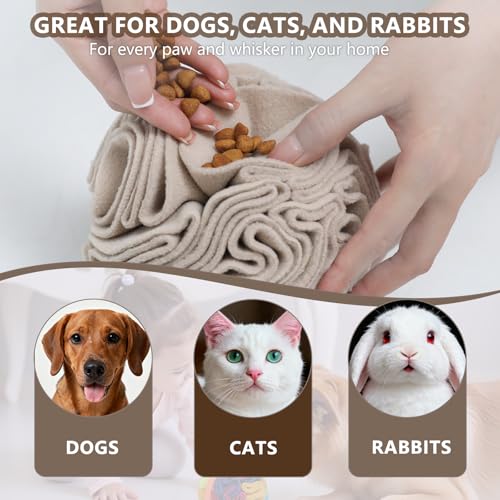 Light Brown Snuffle Ball for Dogs, Slow Feeder Mental Enrichment Toy for Small, Medium Dogs, Discreet Color Interactive Puzzle Game for Anxiety Relief & Indoor Fun, Machine Washable - color: Light Brown, size: Medium