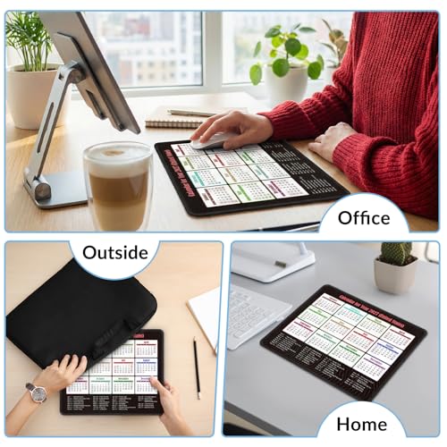 KONVINIT Ergonomic Mouse Pad with Wrist Rest, Black Mousepad with Non-Slip Rubber Base and Smooth Surface, Small Mouse Pads for Desk, Office Desk Accessories (2027 Calendar) - color: Black