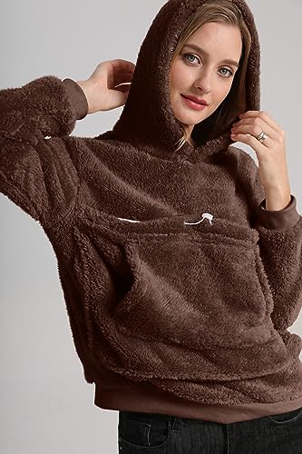 Pet Cat Dog Pouch Hoodies Small Animal Carrier – Kitten Puppy Pouch Sweatshirt Kangaroo Pocket Pullover Top - color: Brown, size: 4X-Large