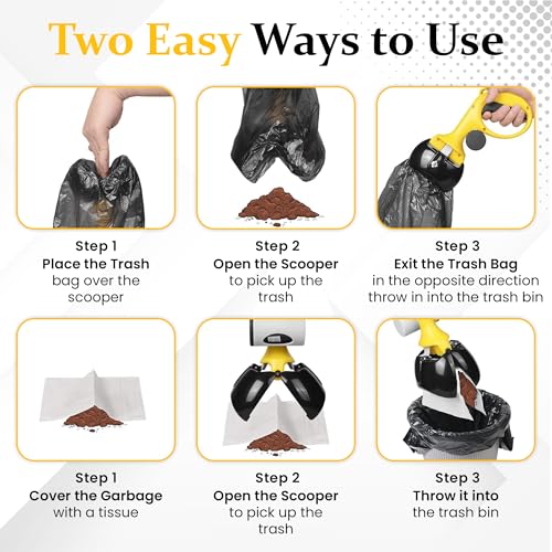 Dog Pooper Scooper for Small & Medium Dogs, 10” x 5” Lightweight Poop Scooper with Ergonomic Comfort Grip, Non-Stick Surface, Portable & Easy to Clean - color: Black