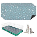 3 Packs Washable Guinea Pig Cage Liners with with Paw Print, Waterproof Guinea Pig Pee Pads Reusable Absorbent Bedding Anti Slip Mats for Small Animals Bunny Rabbit Hamster (Blue, 47 x 24in) - size: 47 x 24in / 3 Packs