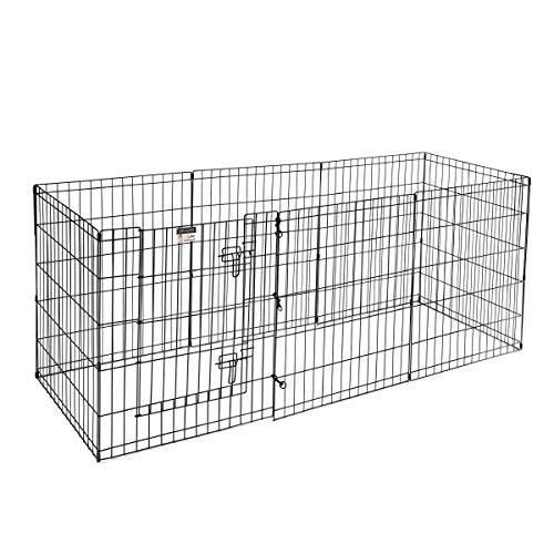 Dog Playpen - Foldable Metal Exercise Puppy Play Pen with 8 24x30in Panels - Indoor/Outdoor Pen with Door for Dogs, Cats or Small Animals by PETMAKER | Indoor/Outdoor Portable Pet Play Fence with 8 Durable Panels and Secure Door for Dogs, Puppies, Cats, a
