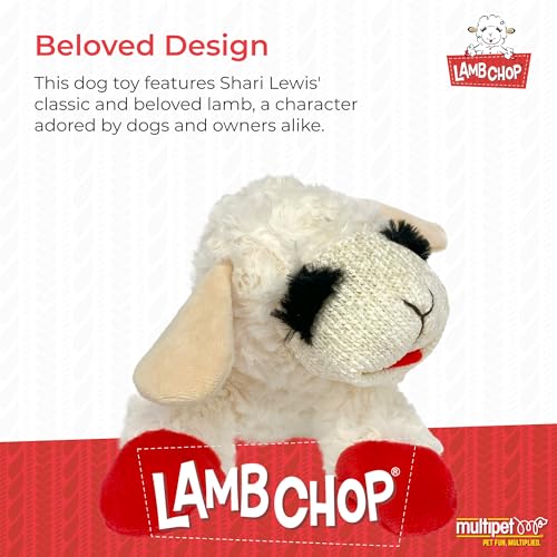 Multipet Lamb Chop Dog Plush Toy - Squeaky Toy for Small & Medium Dogs - Extra Soft Plush - Stuffed Animal for Cuddling & Playing (10", Cream, 5 Squeakers) (Pack of 2) - size: 10" (Pack of 2), style: Lambchop