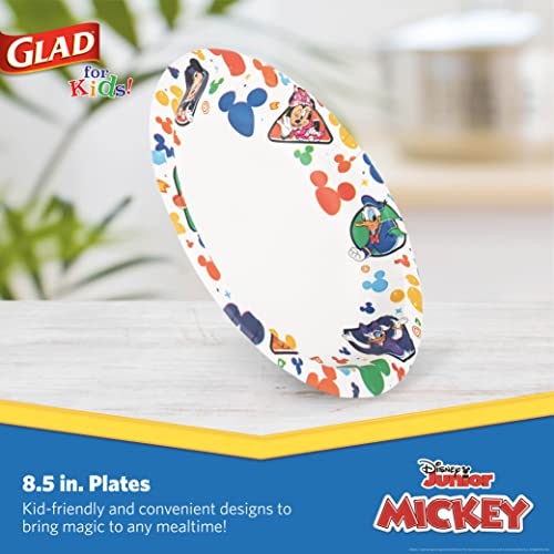 Glad Disney Mickey Mouse Paper Plates and Bowls for Kids - 40 Count Plates and 40 Count 12oz Bowls - size: 8.5" Paper Plates - 40 ct