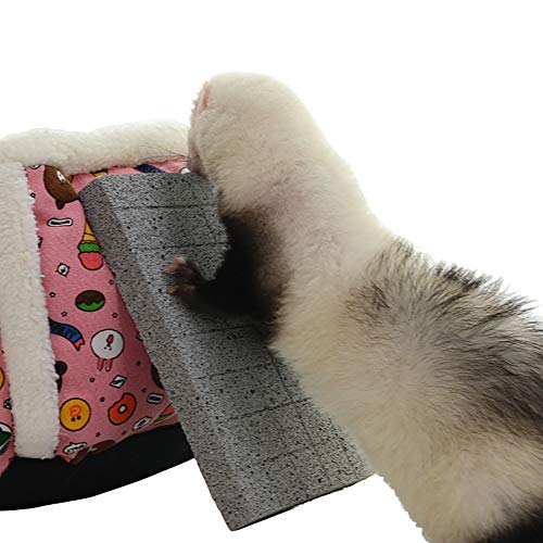 Hamiledyi Rabbit Scratch Foot Pads Bunny Grinding Claw Pad 2 PCS Natural Small Animal Hamster Lava Stone for Teeth Grinding Rabbit Scratching pad Chew Toy for Guinea Pig Rat Gerbil Chinchilla Hedgehog - color: White-2PCS