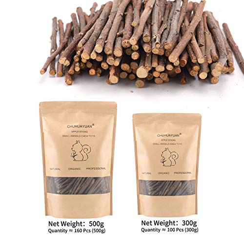 Natural Apple Sticks, 300g Treats Food for Small Animals, Chew Toys for Chinchilla Guinea Pigs Rabbit Squirrel Hamster Bunny - size: 300g
