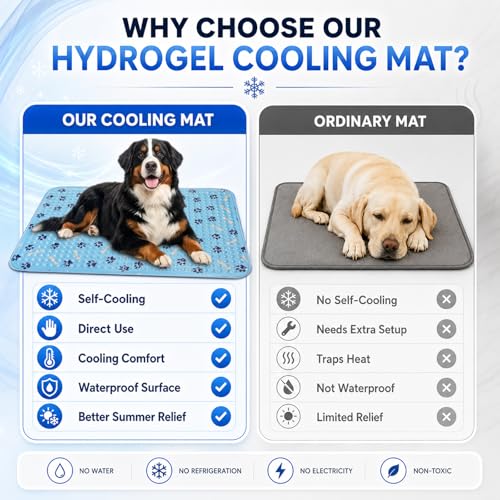 Cooling Mat for Dogs 20 Inch, Patent Self-Cooling Gel Pad for Small Dogs, | Cats & Rabbits, Waterproof Non-Slip Pet Cooling Mat for Crates, Carriers, Travel, Indoor Outdoor Summer Use - size: Small