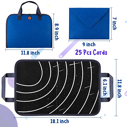 WATINC Travel Felt Board Story Set - 25PCS Portable Felt Board Educational Birthday Gift for Boys & Girls, Themed Storytelling Preschool Early Learning Interactive Play Kit for Toddlers (Space) - style: Space