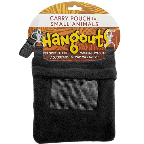Exotic Nutrition 2 Pack Carry Pouch for Small Animals - Breathable Window, Strong Zipper, Adjustable Strap - Sugar Gliders Hamster Gerbils - color: 2 Pack (Black)