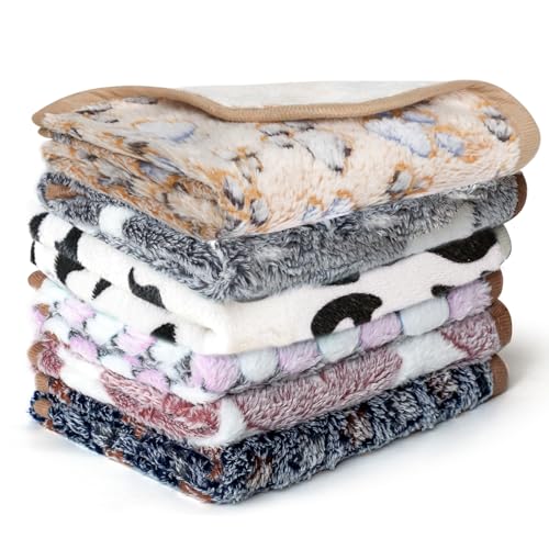 YedsIntu 6 Pcs Absorbent Guinea Pig Blankets Washable Small Animal Fleece Bedding Cage Liners Reusable Pet Pee Pad Sleep Mat Pad Cover for Hamster Ferret Rabbit Chinchilla Hedgehog (16"x24") - color: 6 Black Bulk, size: 16" x 24"