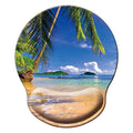 Mouse Pad with Wrist Support, Ergonomic Mouse Pad with Memory Foam Wrist Rest Cushion, Non-Slip Rubber Base Gaming Mice Pad for Home Office Computer Laptop, Beach Tree - color: M39-Beach tree