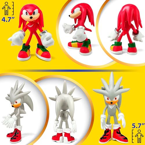 Toysvill Sonic the Hedgehog Big Action Figures (Set of 10 pcs), Collection Toys, Birthday Cake Decoration Party Supplies Cake Topper