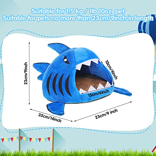 Jetec Shark Guinea Pig Bed Hideout Guinea Pig Animals Bed House Warm Small Hamster Nest Sleeping Mat Cushions Dutch Hamster Hedgehog Rat Chinchilla(Navy Blue) - color: Navy Blue