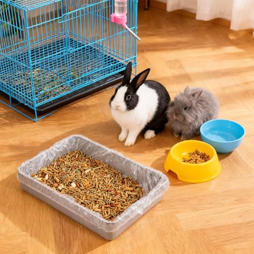 COMNICO Disposable Cage Liners, 100 Pcs Rabbit Guinea Pig Cage Liner Bags | Small Animals, Universal, Plastic Film, for Bunny Bird Hedgehog, Chinchilla, Essentials, Indoor