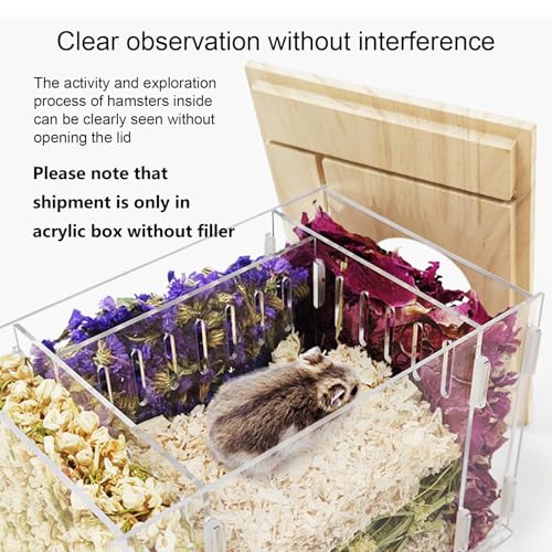 Visible Hamster Digging Box(Acrylic) | for Syrian Dwarf Hamsters, Acrylic Critter's Sand Bath Shower Room & Digging Sand Container,Transparent - color: Transparent