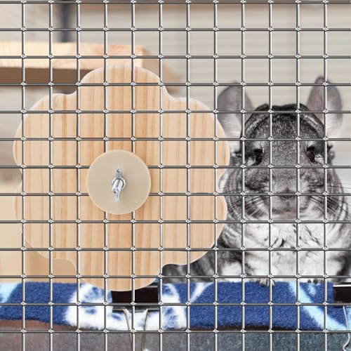 BOXOB 3pcs Rotating Chinchilla Toy, 3 Styles Wooden Chinchilla Chew Toy for Teeth Hanging Interactive Pet Toys Cage Accessories for Guinea Pig Hamsters Gerbil Rat Rabbit
