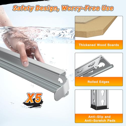 REIBII 2500LBS Garage Shelving,40"W Rust-Proof Storage Shelves For Basement | 5-Tier Metal Shelving,Waterproof,Adjustable Pantry Shelves,Resists Rust,for Closet Kitchen 40" W x 19.7''D x 72''H,Silver - size: 40"W x 19.7"D x 72"H