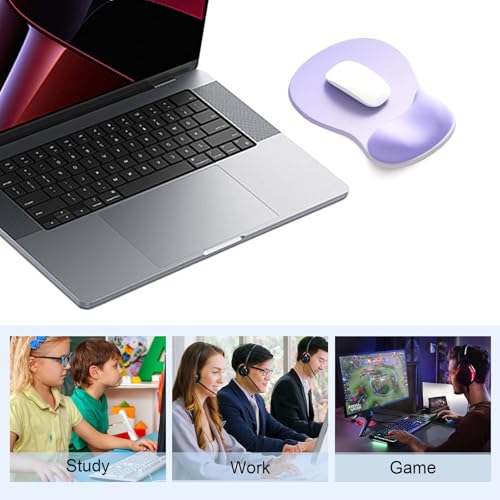 Ergonomic Mouse Pad with Gel Wrist Support, Comfortable Wrist Rest Mousepad with Non-Slip PU Base for Pain Relief, Desk, Home & Office(Gradient Purple) - color: Gradient Purple