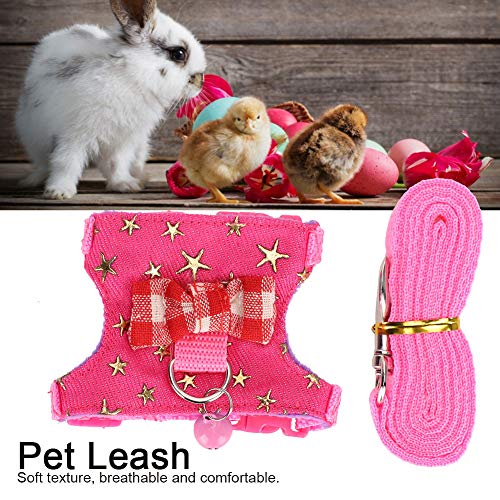 Hamster Harness Walking Vest Set Adjustable Denim Cloth for Syrian Hamster Squirrel, Leash with Chest Strap for Ferret Gerbil Small Pet - size: S