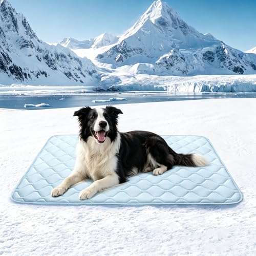Buvlnee Dog Cooling Mat 2.0, 35x23in Portable Pet Cooling Mat for Dogs & Cats Q-Max>0.5, Durable Waterproof Washable Cooling Pad Non-Toxic - size: 35x23in