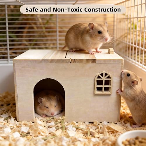 Hamster Hideouts and Houses, Small Animal Hides Home Habitats Enclosure Platforms, Cage Decor Playground Hut, Hideaway for Pet Mouse Syrian Rat Gerbil Mice
