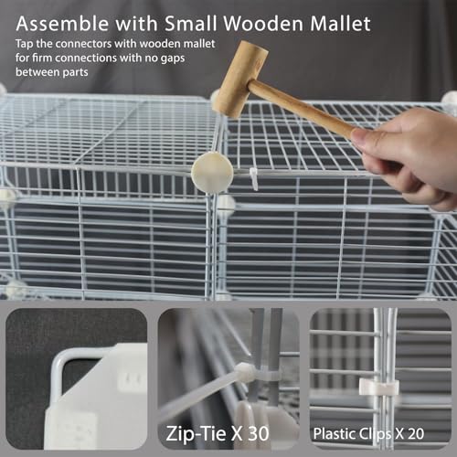 STILLCOVE 2-Tier Guinea Pig Cages Indoor, with Top & Removable Trays | with Platforms and Ramp, Universal Wheels, C&C Small Animal Playpen for Rabbit, Bunny, Hamster, Pet Rat, Chinchilla, Rodent - size: S - 29.52" x 15.35" x 25.98"