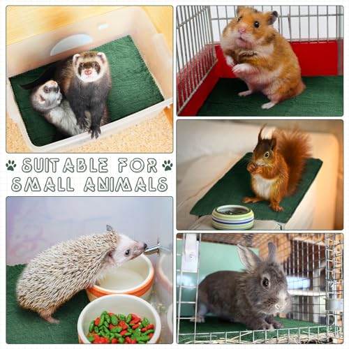 SmoothNovelty 5 Pcs Waterproof Guinea Pig Blankets Washable Small Animal Pee Pad Pet Blanket Sleep Bedding Mats Absorbent Guinea Pig Cage Liner Reusable Pet Sleep Pad(Dark Green,18" X 24",Classic) - color: Dark Green, size: 18" X 24", style: Classic