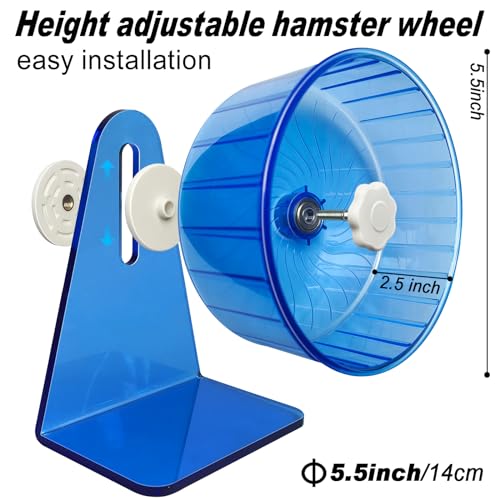 Hamster Wheel,Silent Wheel,Super Silent Hamster Exercise Wheels,Silent Hamster Wheel,Adjustable Stand Hamsters Exercise Wheels,Quiet Rat Wheel (Φ 5.5 inch, Blue) - color: Blue, size: Φ 5.5 inch