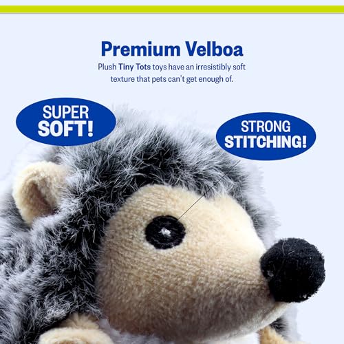 PetSport Tiny Tots Little Hedgie - Hedgehog Stuffed Animal Dog Toy with Squeaker, Interactive Puppy Toy, Squeaky Plush - Little Hegdie (Pack of 1) - color: Hedgehog, size: 5 Inch (Pack of 1)