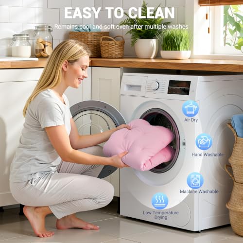 Q-Max>0.5 Dog Cooling Mat (Cool&Warm), 47''×35'', L, Cloud Pink | Double-Sided Self-Cooling Mat for Dog, Pet Cool Pads for Summer, Crate, Kennel, Machine Washable, Cat Cool Bed, Non-Gel - color: Cloud-Pink, size: L