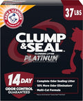 ARM & HAMMER Clump & Seal Platinum Clumping Cat Litter, Online Only, 37 Lbs | Clumping Litter, Rock-Hard Clumps, Baking Soda Odor Eliminators, 14-Day Odor Control - style: Clump & Seal Platinum Clumping Cat Litter