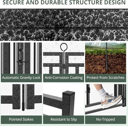 Thickened Outdoor Dog Fence, 47" H, 24 Panels for Yard & Camping | Easy Setup, Flexible Layouts, Thickened Panels, Heavy-Duty, for Medium & Large Dogs and Farm Use, Patented - size: 47" height, style: 24 Panels