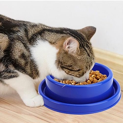 Ants Away Dog Bowl Cat Puppy Food Bowls Round No Spill Yellow S | Ant proof, safe food-grade plastic, anti-slide bottom, ant-block moat barrier, standard feeding size for Cats and Puppies - color: Yellow, size: Small